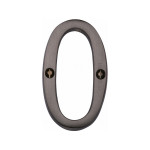 M Marcus Heritage Brass Numeral 0 - Face Fix 76mm Slimline font